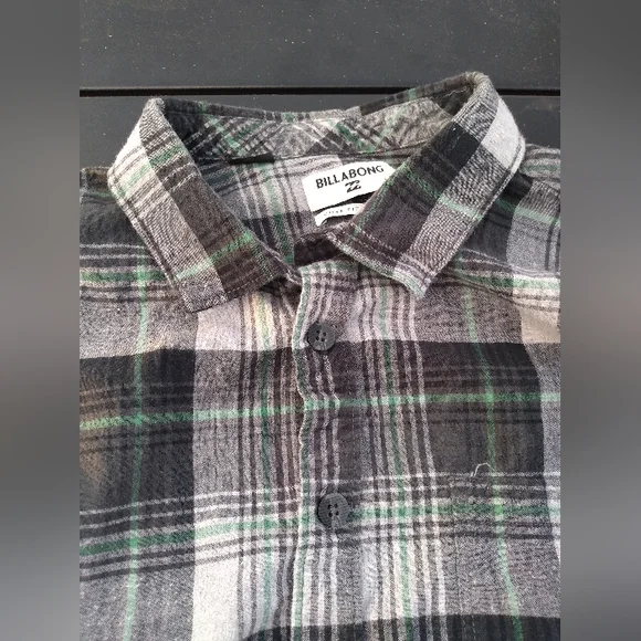 Men's Billabong Coastline Flannel Button Up Shirt, Size Large, - Picture 3 of 13
